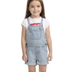 👼Levi's baby girl's  4T denim shortall in a light wash NWT- BUNDLE & SAVE! 🧸🪆